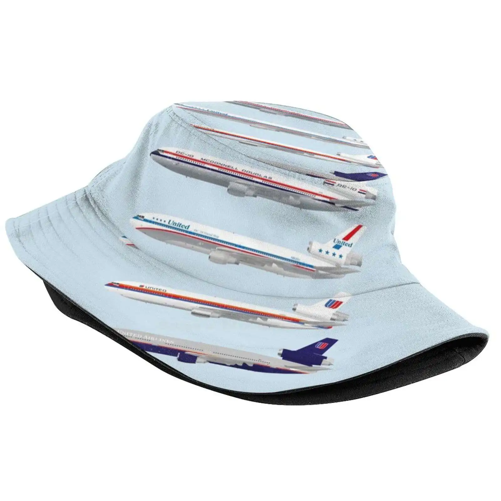 In Uniform - - 10 - United - Through The Ages Korean Ladies Outdoor Sun Hat Bucket Cap United Aviation Mcdonnell Douglas 10 Aero