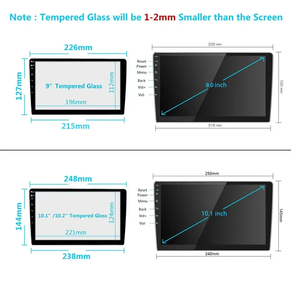 9 10.1 inch Glass Screen Protector Film for DSP Android 10 System PX6 Multimedia DVD Video Player GPS Navigation Car Radio