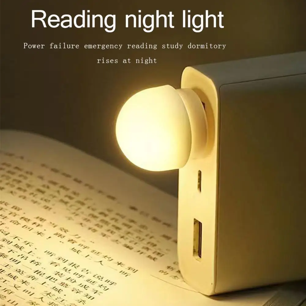 Mini USB Night Light LED Reading Light Eye Protection Portable Computer Mobile Power Charging Small LED Light Bulb Reading Lamp