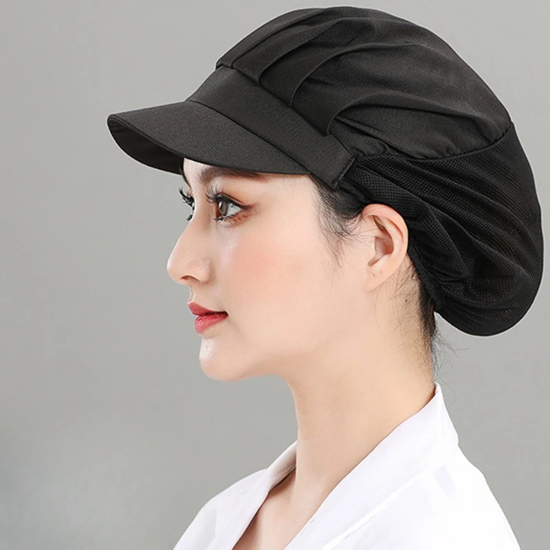 Breathable Mesh Chef Cap For Food Factory Canteen Kitchen Dust Oil Proof Hair Protection Work Hat