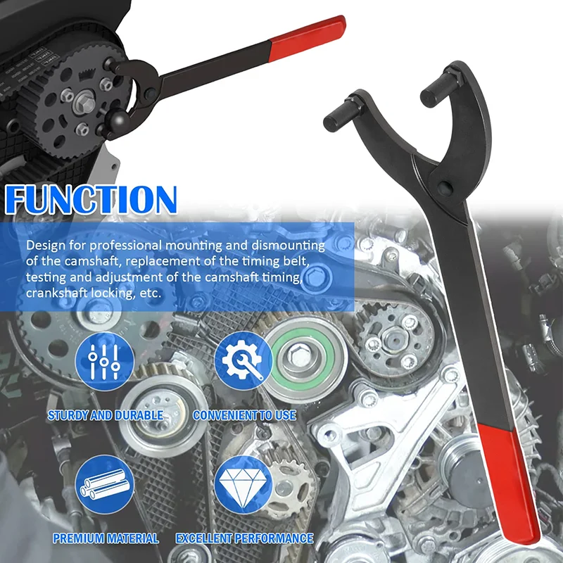 Timing Locking Sprocket Adjustable Wrench Belt Change Engine Pulley Holder Tool Kit for Camshaft T10172 for VW Golf VAG 3036