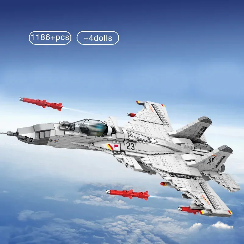 Military Air Force Weapons Series Building Blocks chopper J-15 Flying Shark Aircraft Bricks Jet plane Toys Birthday Gift For Boy