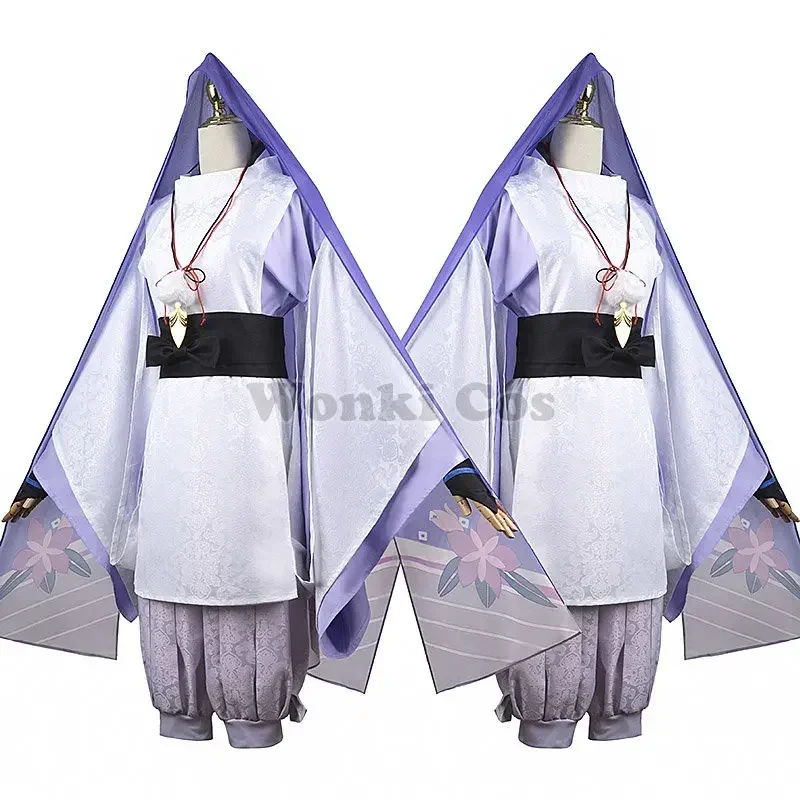 سكاراموش تأثيري حلي شعر مستعار أزرق عميق الشعر واندرر قصة كيمونو أبيض الدعاوى تأثيري ازياء