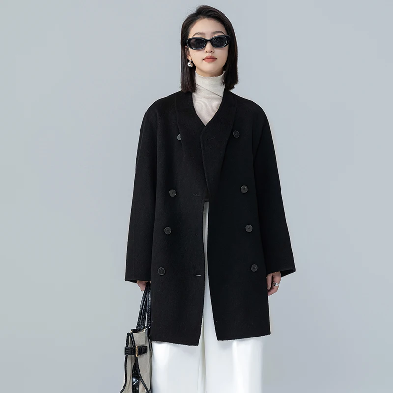 Double-sided camelcashmere coat Women's Fall/Winter 2024 new high-grade feel temperament  jacket