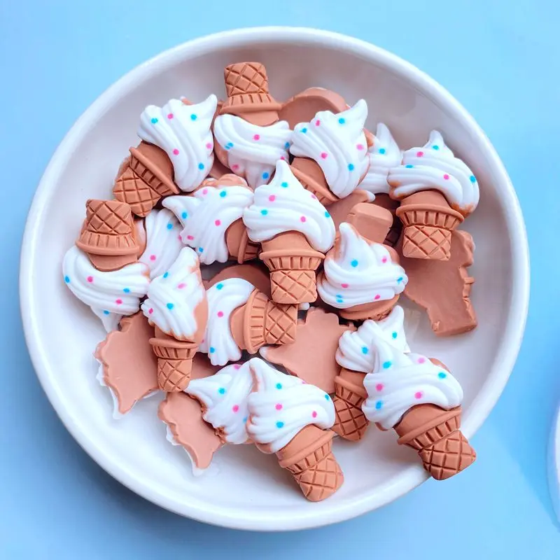 20Pcs New Cute Resin Mini Cartoon Ice Cream Series Flat back Scrapbooking DIY Jewelry Craft Decoration Accessories