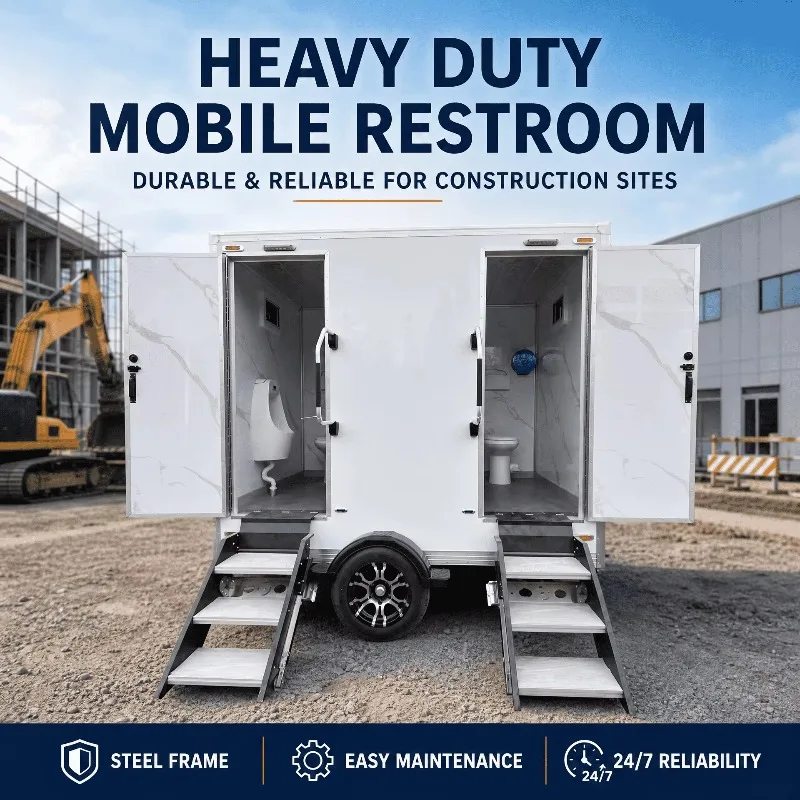 Industrial Construction Mobile Toilet Large Sewage Storage Tank Dustproof Sealed Door For Long-Term Building Site Worker Daily