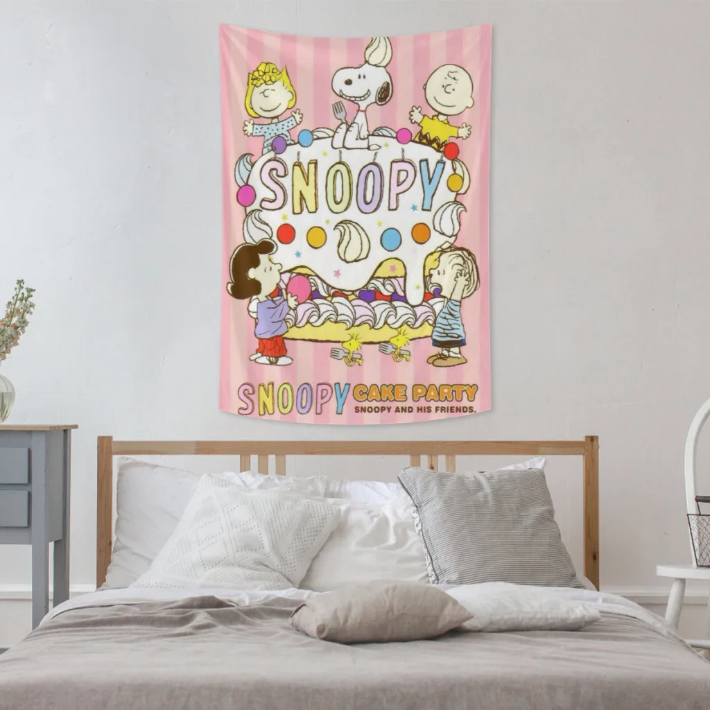 Snoopy Peanuts Tapestry  Room Décor Aesthetic Home Decoration Bedroom Wall Art