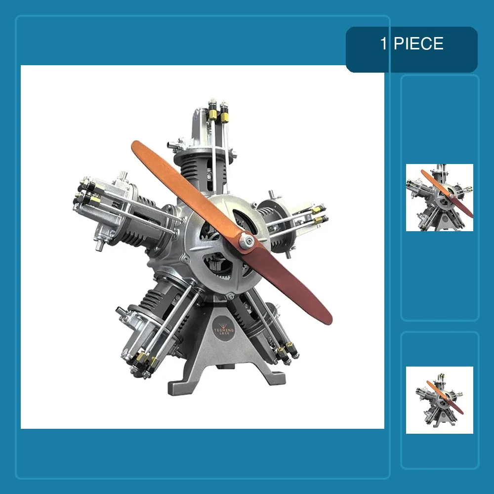 TECHING V8 Engine Metal Model Building Kit DIY Assembly Mini Eight Cylinder Engine Model Experiment Educational Toy