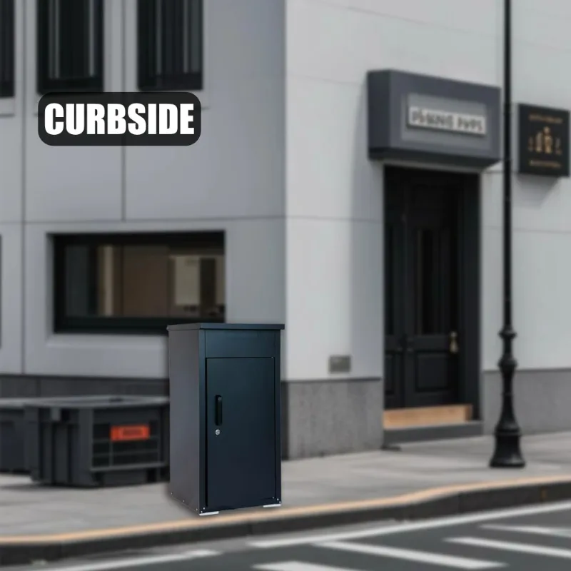 

Black Outdoor Lockable Anti Theft Package Mail Delivery Box Cold Rolled Steel for Porch House Curbside
