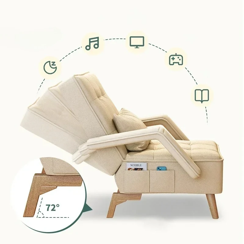 

Nordic Living Room Chairs Bedroom Recliner Lounges Chair Folding Living Room Chairs Relaxing Lazy Massage Chaise Furniture