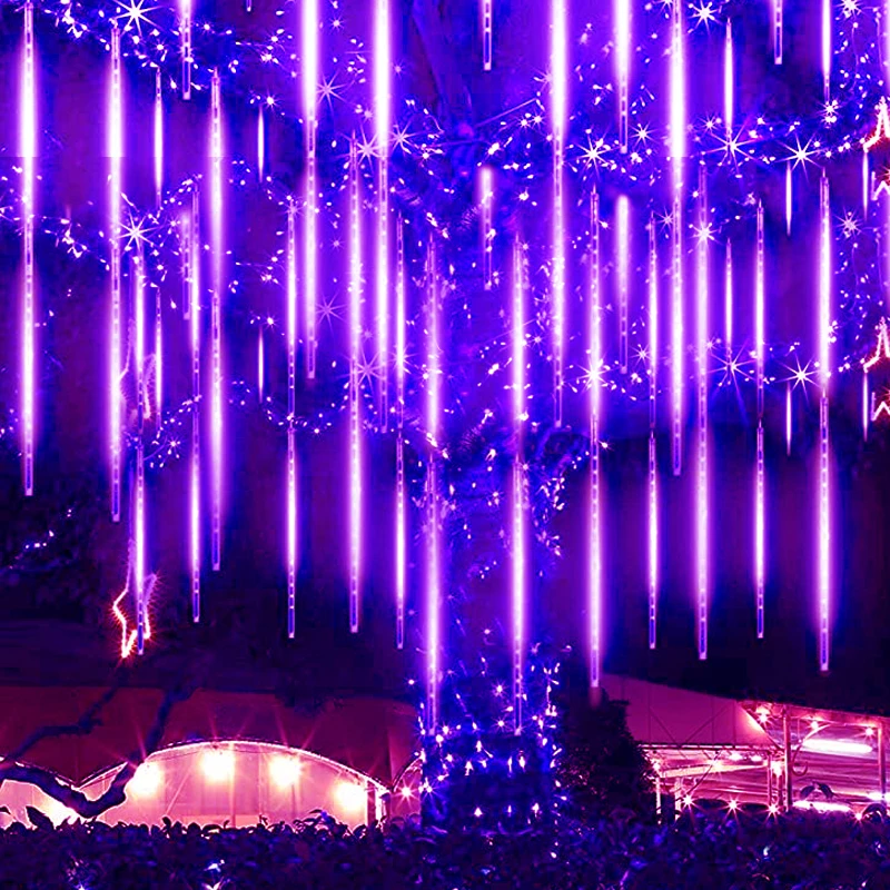 Solar LED Meteor Shower Lights Outdoor Garden Falling Raindrop String Lights Decor Waterproof For Patio Street Balcony