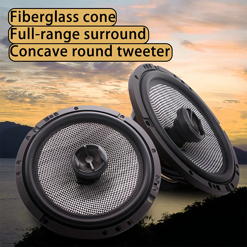 1 Pair 6.5 Inch Rear Door Coaxial Car Speaker 4 Ohm Coaxial Speaker Treble/Alto/Bass Music Stereo Full Range Surround Car Audio