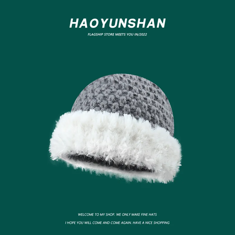 Topi Nelayan Rajutan Tangan Rajutan Rajutan untuk Wanita Di Musim Gugur dan Musim Dingin