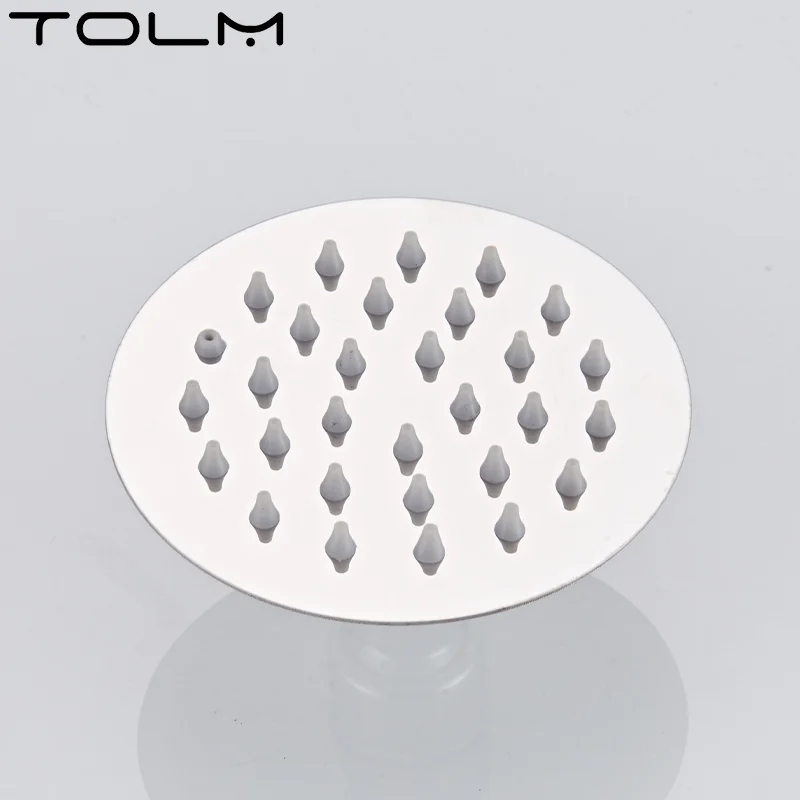 Tolm Stainless Steel Round Rainfall Shower Head Top Sprayer High Pressure Round Ultra-Thin Showerheads 4/6/8 Inch Chrome Finish