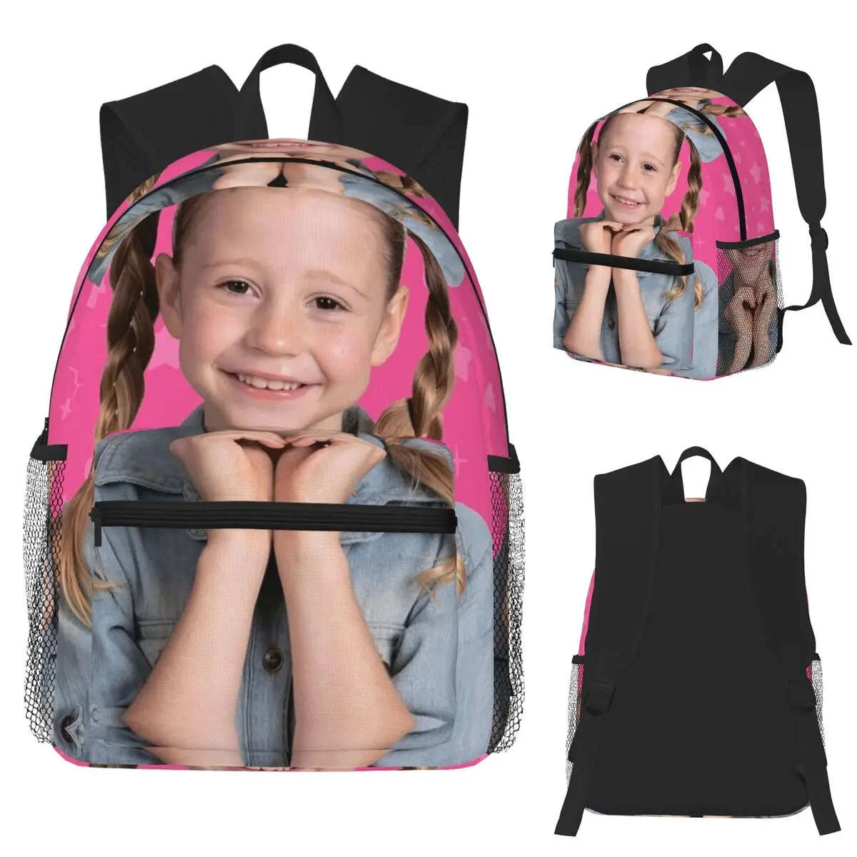 

Like Nastya With A Colorful Cat Ears Headband Student Backpack School Bag Hiking Daypack for Men Women Bookbag Shoulder Bags