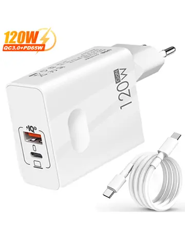 USB C 120W Gan 초고속 PD 충전기 노트북 태블릿 iPhone 15 iPad Macbook OPPO Samsung Xiaomi USB 빠른 충전 어댑터