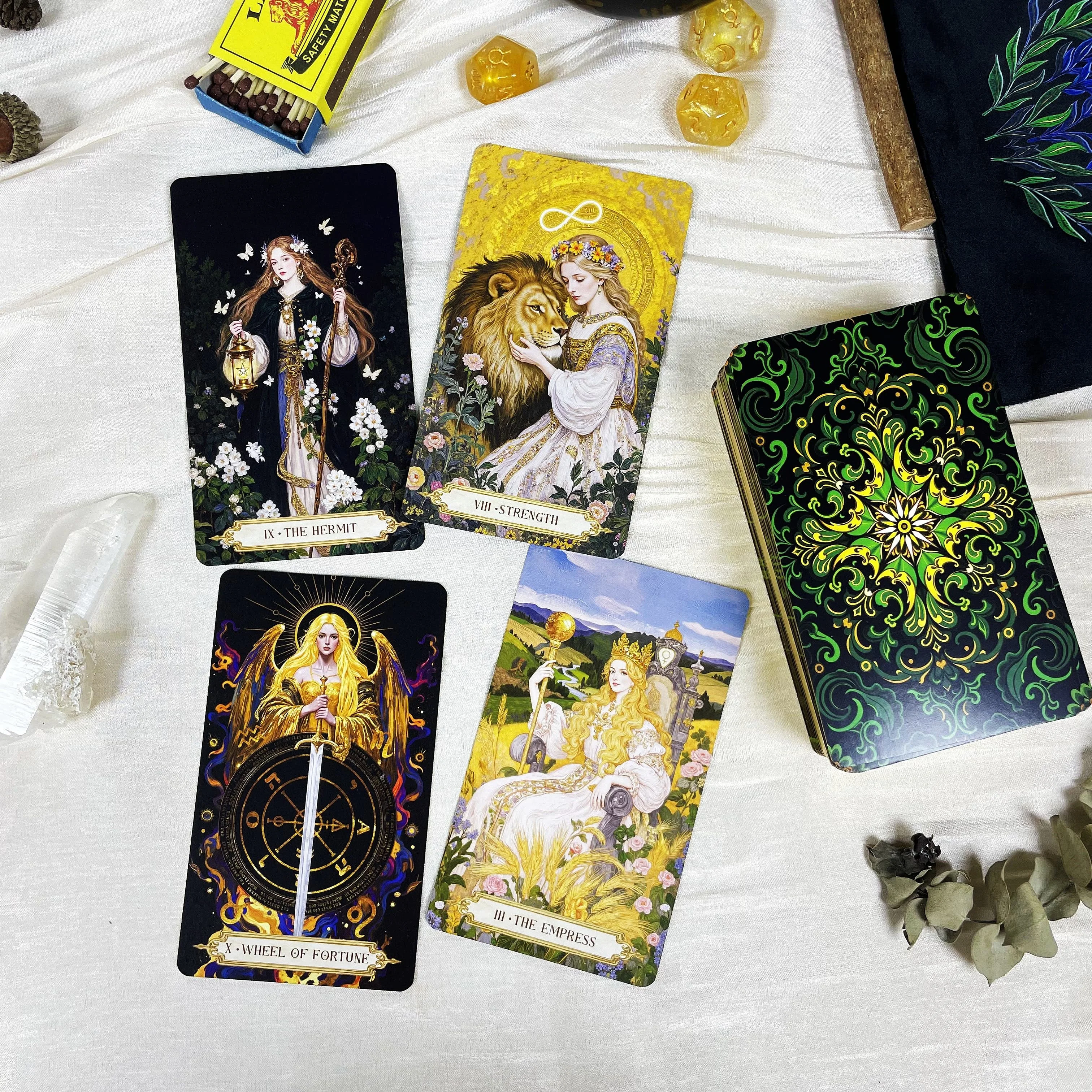 جديد الأصلي أصيلة الكاهنة العليا الحصري Moonshadow الأزهار نذر بطاقات التارو 12x7 سنتيمتر أوراكل رايدر وايت الفاخرة المهنية #4