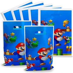 10 adet 16.5*25cm Supper kardeş hediye çantası yağma çanta çocuk Boy doğum günü partisi malzemeleri Mario Bros süslemeleri çocuk Boys parti iyilik