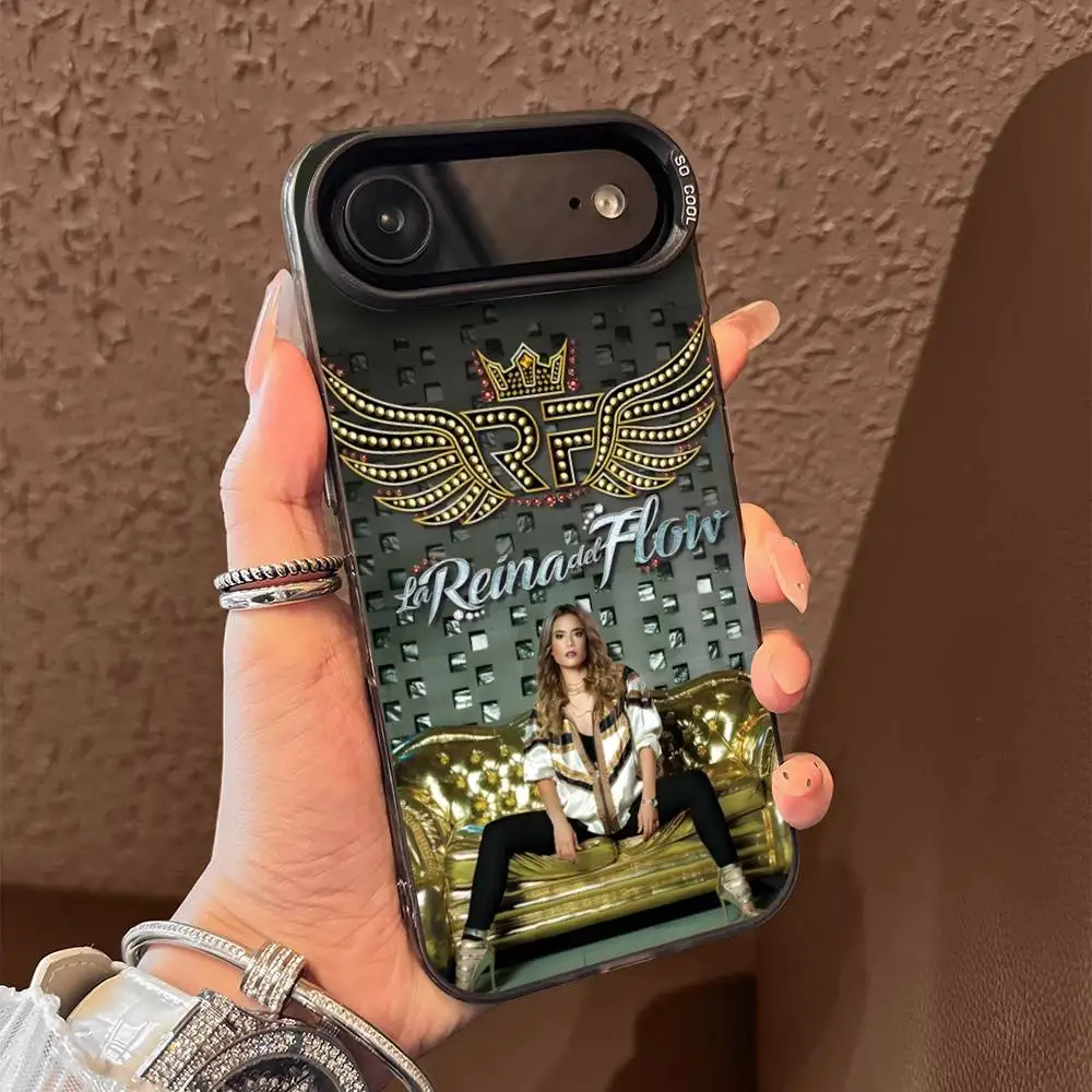 Casing Ponsel The Queen of Flow La Reina Del Flow Untuk iPhone 17,16,15,14,13,12,Pro,Max,Plus,E,SE4,Air,Mini Hitam IMD Box