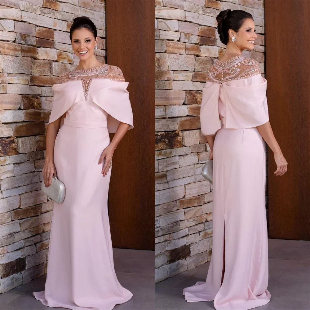 Customized Prom Dress Formal Dearin Scoop Neckline Column Floor Length Skirts Vertically Bespoke Occasion Dresses Saudi Arabia E