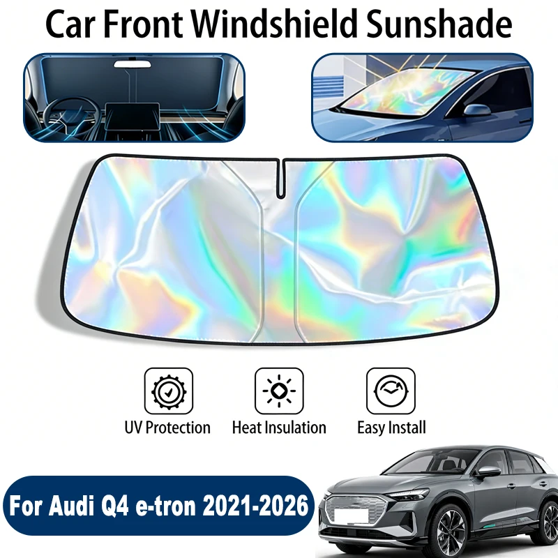 

Солнцезащитный экран на лобовое стекло для Audi Q4 e-tron 2021-2026, складной, УФ-отражающий, защитный чехол для переднего окна, аксессуары