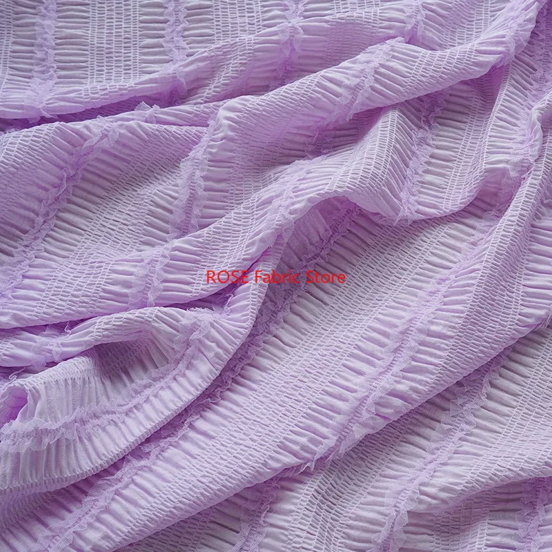

Pleated Striped Elasticity Soft Flowing Chiffon Fabric for Flowing Cocktail Party Dresses Wedding Gowns and Stretch Shirtsv