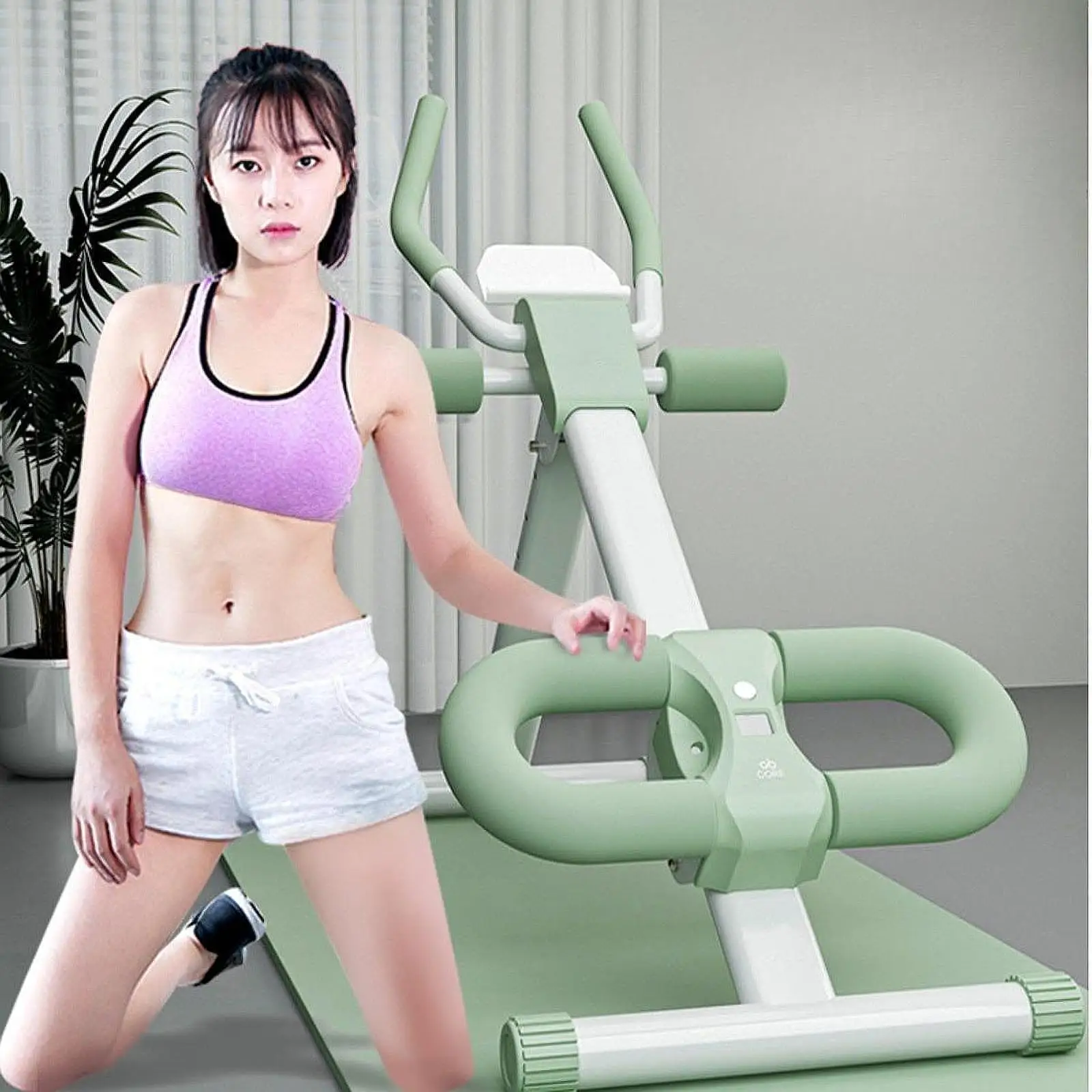 Core Abdominal Trainer Portable Fitness Equipment Household Waist Beauty Abdominal Rolling Machine Strength Training ABS Trainer