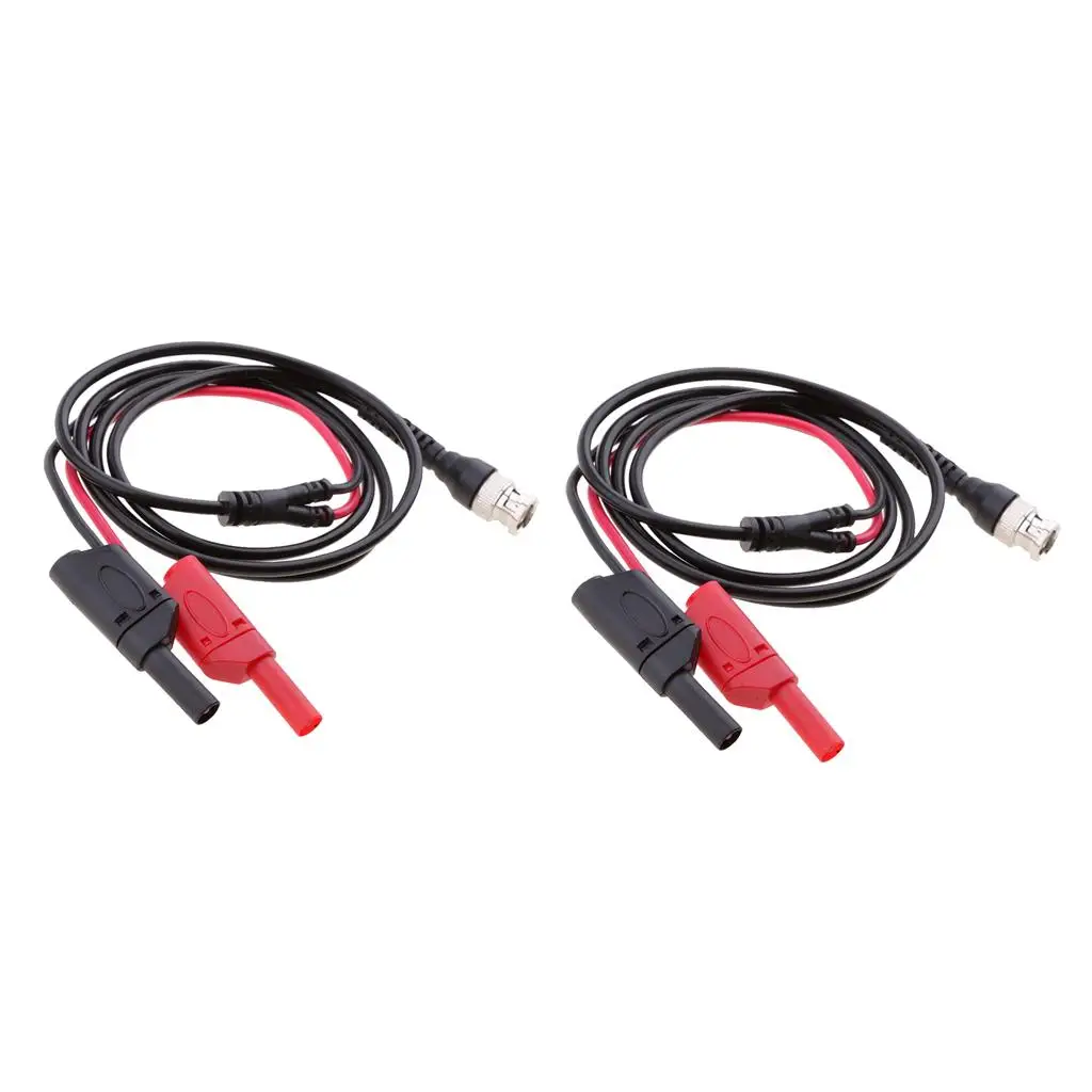 

2 Pieces Q9 To 4mm Dual Banana Plug Connector Test Probe Cable 100cm
