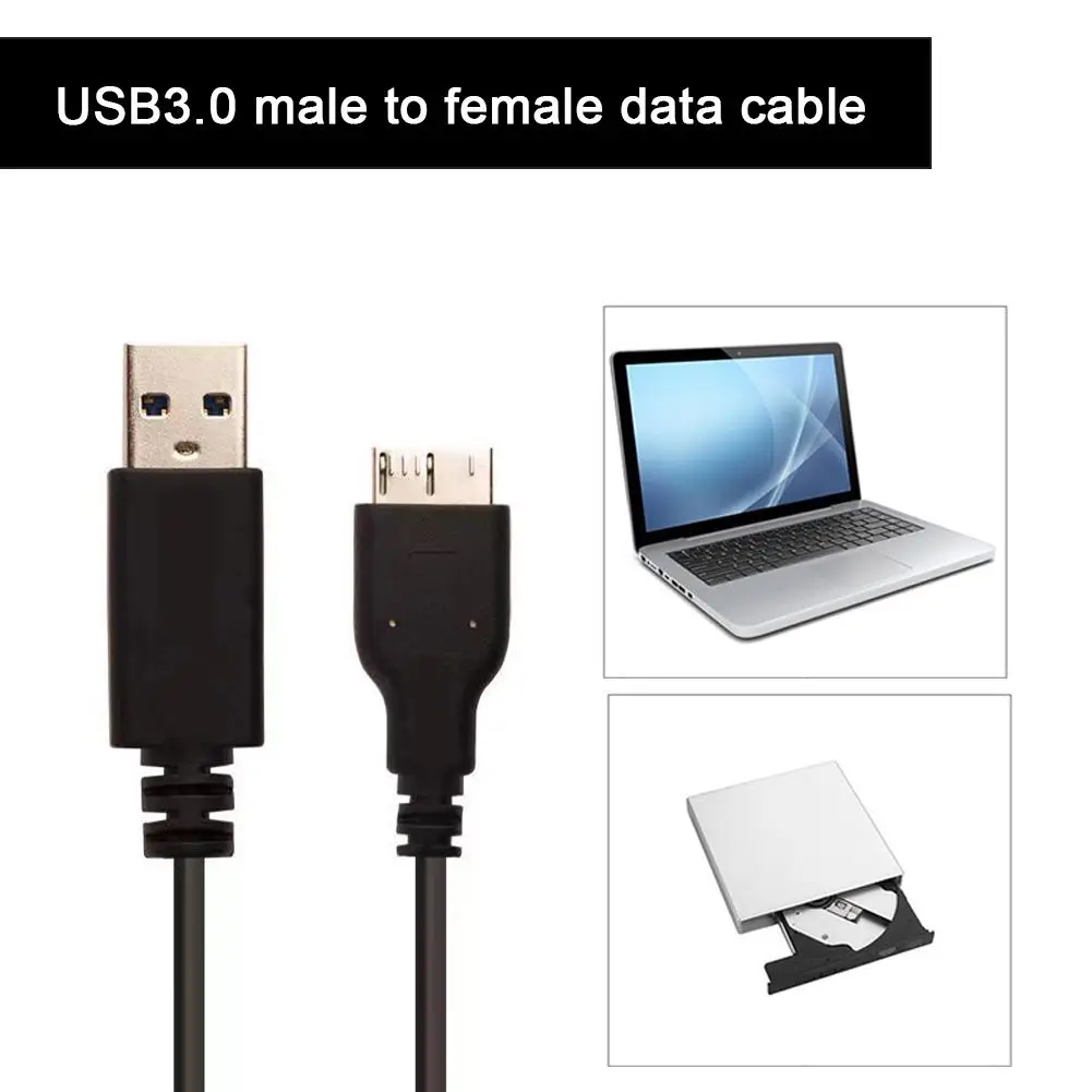 USB3.0 Male to Micro B Data Adapter Cable High-speed Charging Hard Laptop Transmission Fast Drive Cable Phone Mobile R0I2