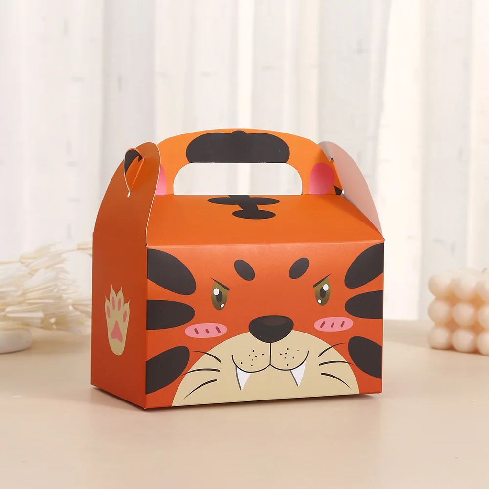 Cartoon Jungle Animals Theme Cake Candy Box, 6Pcs Set