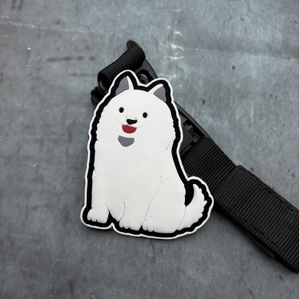 

Нашивка из ПВХ с милым рисунком собаки, тактический жилет/ремный значок, наклейка, нашивка из ПВХ, с эффектом светящегося в темноте, нашивка на липучке на подложке, нашивка на рюкзак, нашивка на одежду, мягкая резина