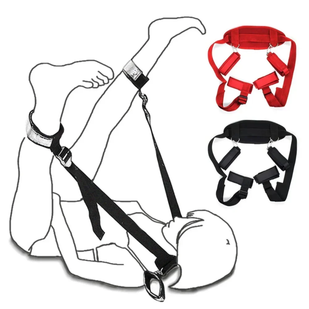 เร้าอารมณ์ผู้ใหญ่เกมเพศของเล่นสําหรับคู่เปิดขาBDSM Bondage RestraintsไนลอนChastity Sex Swingข้อเท้าHandcuffs Kit Sex Shop