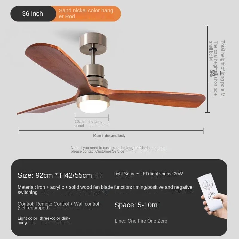 

Новый вентилятор из массива дерева, лампа для дома, столовой, гостиной, детской комнаты, бревенчатая спальня, подержанный потолочный вентилятор, лампа-вентилятор в одном