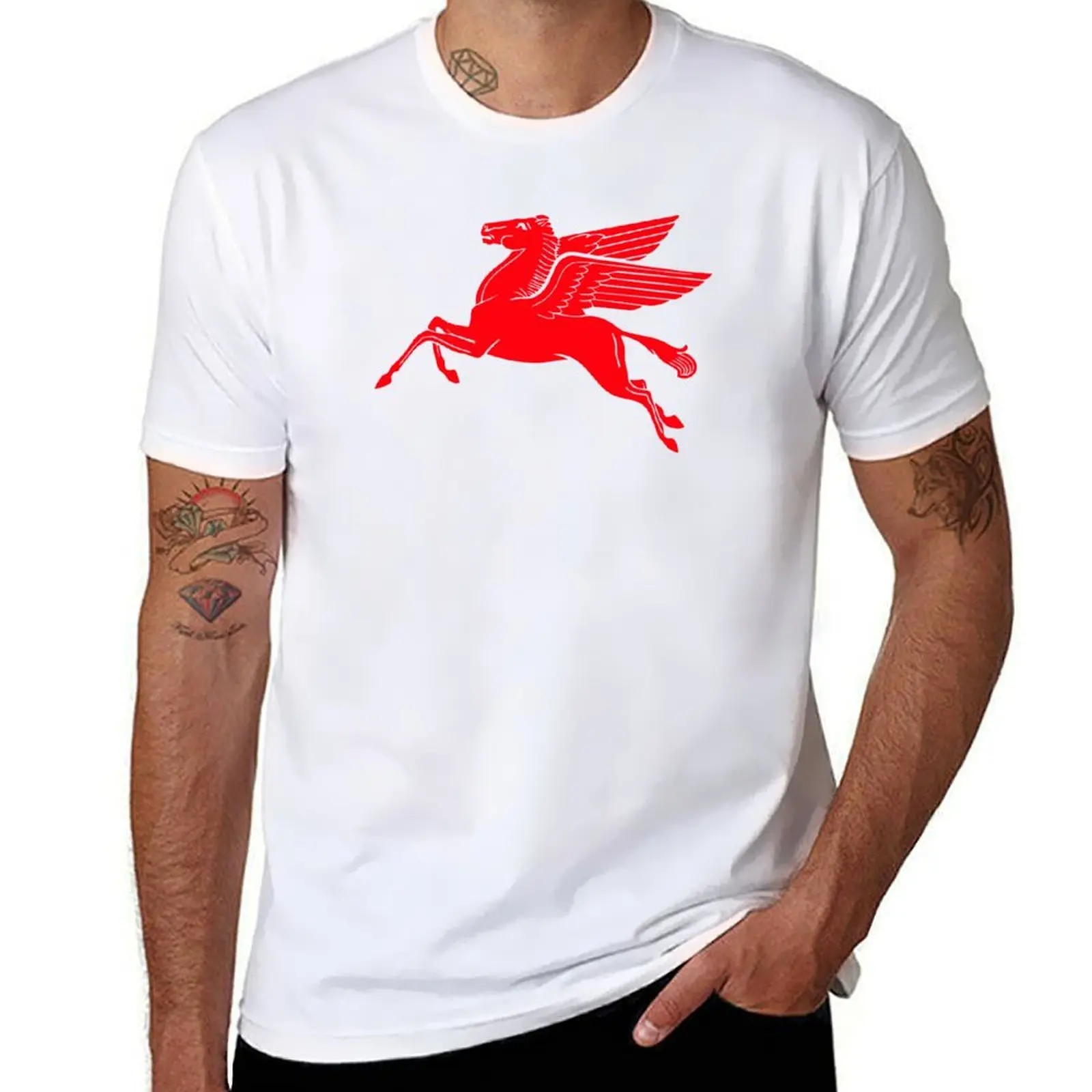 

Mobil oil vintage sign logo - Red Pegasus T-Shirt anime t shirts for man man t shirt cotton high quality T-Shirt