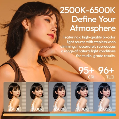 Imagen 2 del producto ​Luz de Video Ulanzi C60 RGB 60W RGB COB, Luz de Relleno Bicolor RGB 2500-6500K, Luz COB para Tomas en Interiores/Exteriores, Mini Montura Bowens