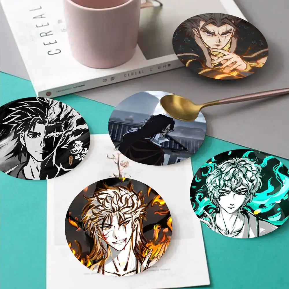 1pc Fog Hill Of Five Elements Wooden Coaster Colour Printing Cup Mat Home Desk Decoration Gifts