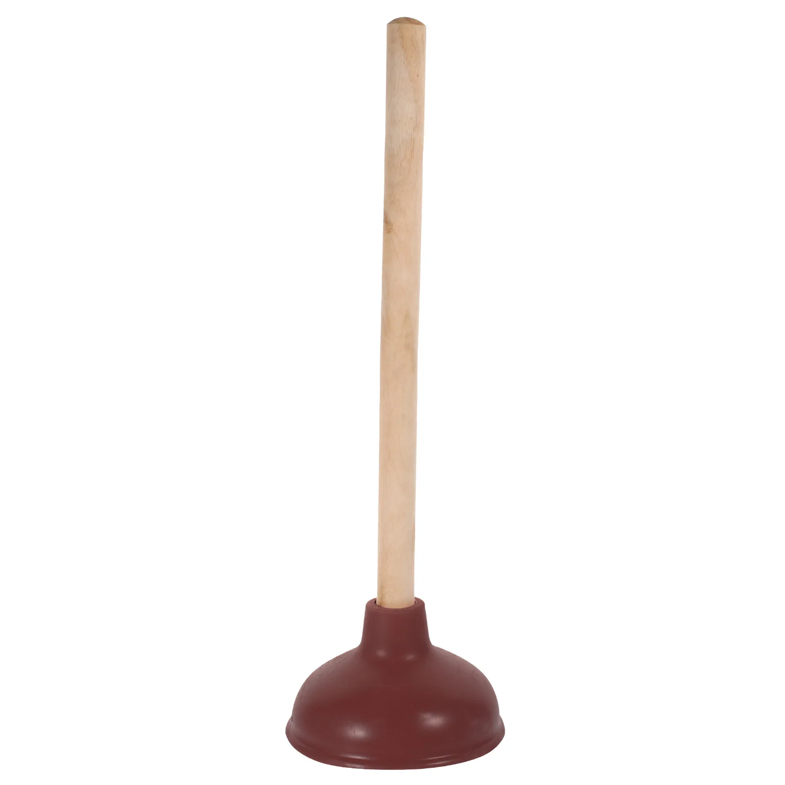Wooden Handle Toilet Plunger Strong Suction Cup For Bathroom Drain Unclogging Heavy Duty Portable Plunger