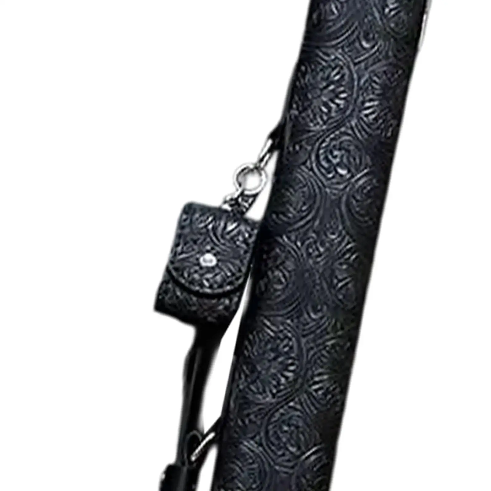 Billiard Cue Case with Shoulder Strap Elegant PU Leather Embossed Carry Bag for Complete 2 Piece Cue Billiards Kit