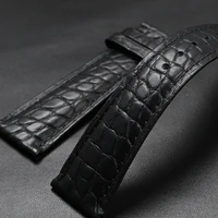 Correa de piel de cocodrilo para hombres y mujeres, hebilla de mariposa, correa de reloj de negocios de cuero genuino, 12mm, 13mm, 14mm, 15mm, 16mm, 17mm, 18mm, 19mm, 20mm, 21mm, 22mm, 23mm, 24mm