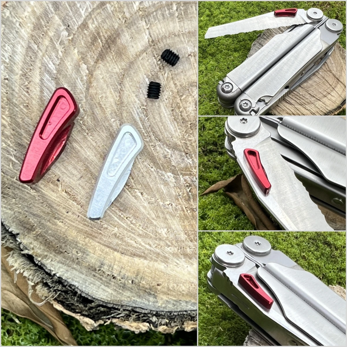 1 set Custom made Aluminum Alloy Thumb Grip Easy open Button For Leatherman Wave CNC DIY Accessories