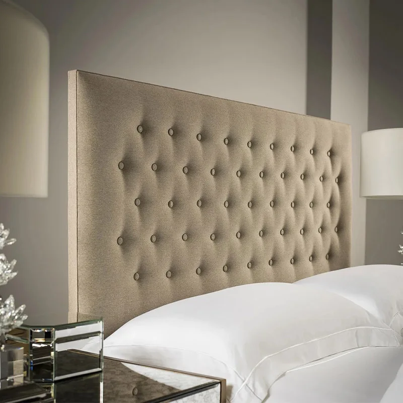 Modern Double Queen Size Hotel Bed Soft Upholstered Luxury Headboard Panels Elegant King Size Bed Room Furniture