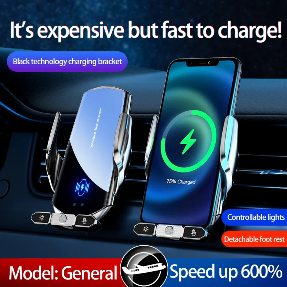 Car Phone Holder Wireless Charger For iPhone 12 13 14 15 Pro Max Sucker For Windshield Dashboard Air Vent Fast Charging Station