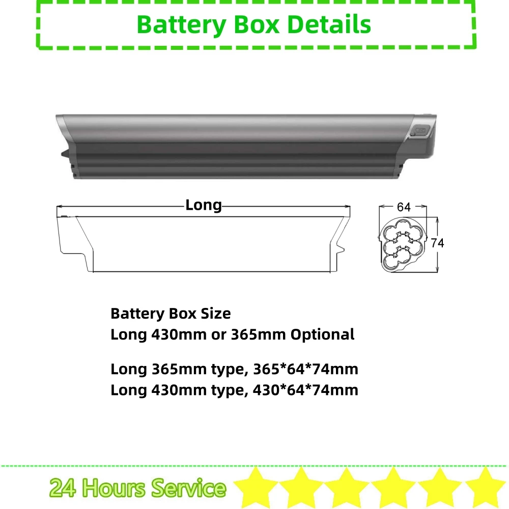 Reention EEL Mini E-bike Battery Box 36V 48V Li-ion E-bike Battery Case with 2Pins or 6Pins Plug Empty Box Mounting Base Plate