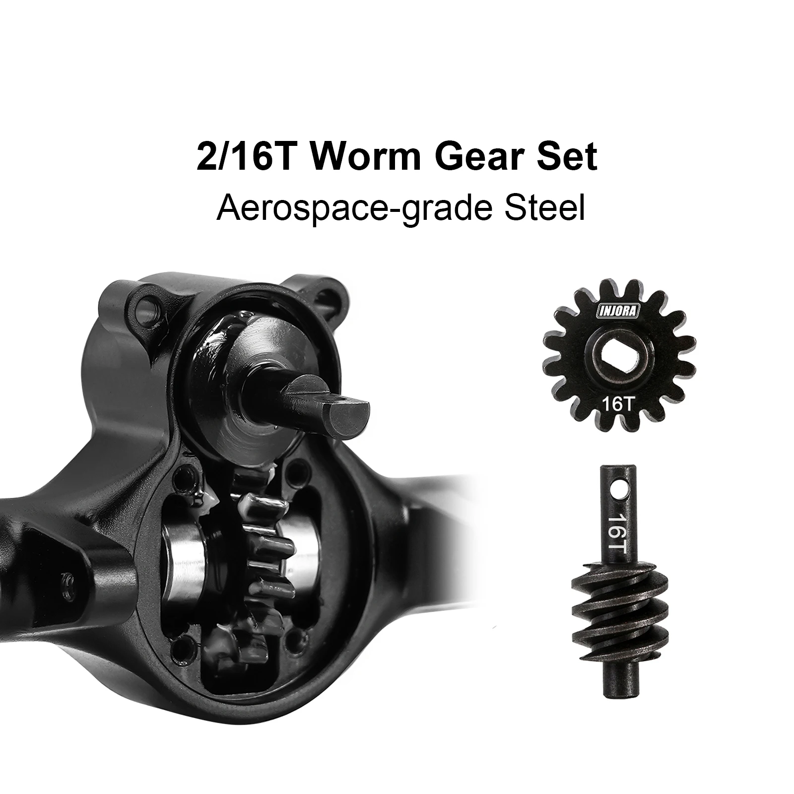 INJORA Support De Servo Aluminium + Biellettes Direction Acier Inoxydable – Pour TRX4M Stock Length Axles – 1/18 RC Crawler – 13g