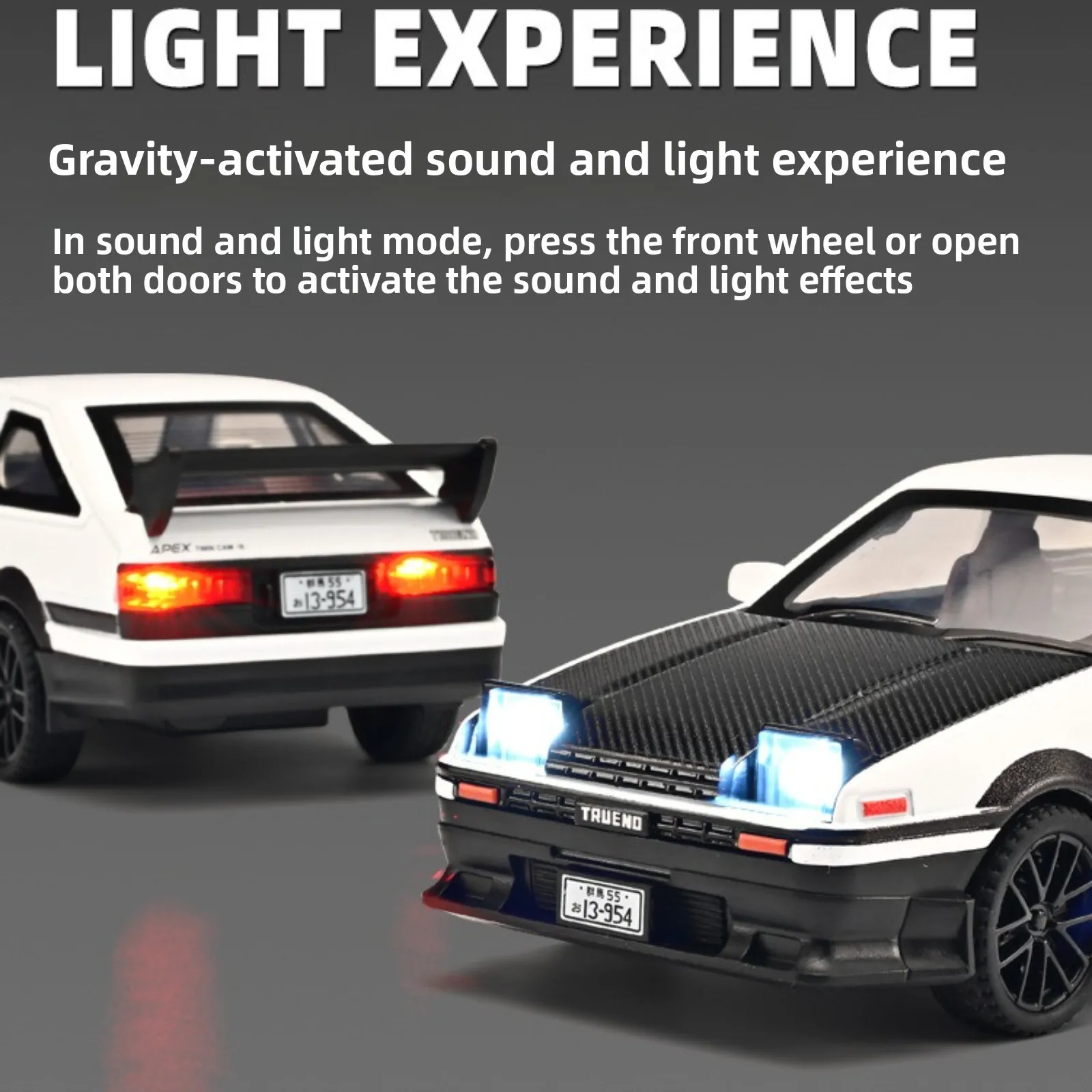 1:32 AE86 سبيكة انتعاش الصوت والضوء نموذج سيارة زخرفة الانجراف نموذج مجموعة ألعاب هدية عيد ميلاد الأطفال #5