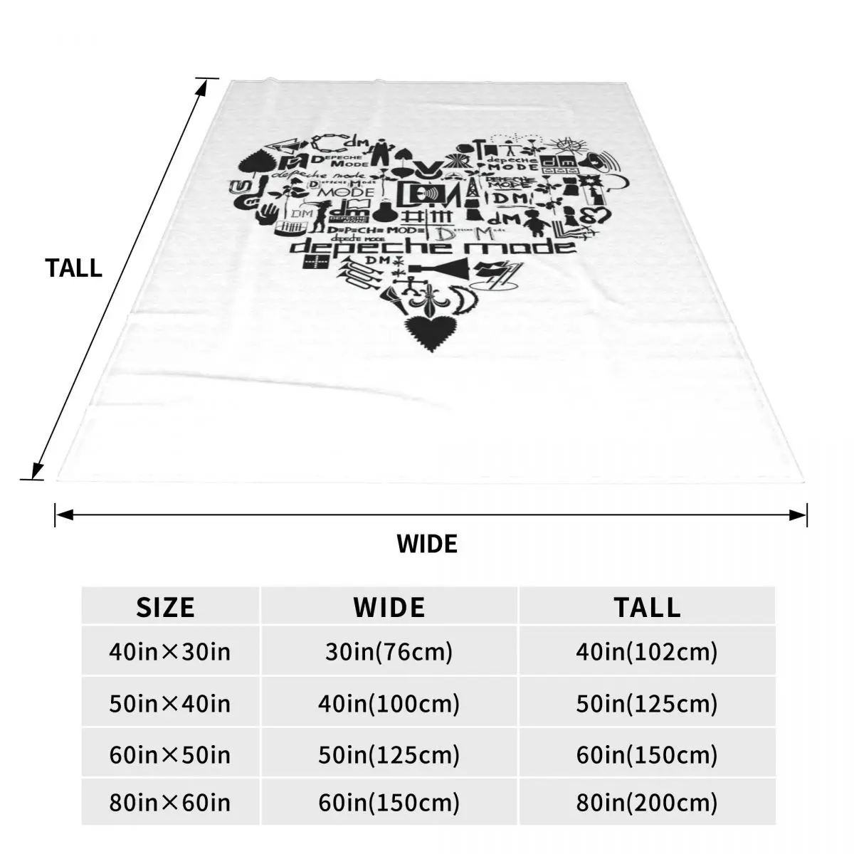 Kawaii Depeches DM Mode Musician World Tour Blanket Fleece Sofa Throw Lightweight for Home Bedroom Office Throws Bedspread Quilt