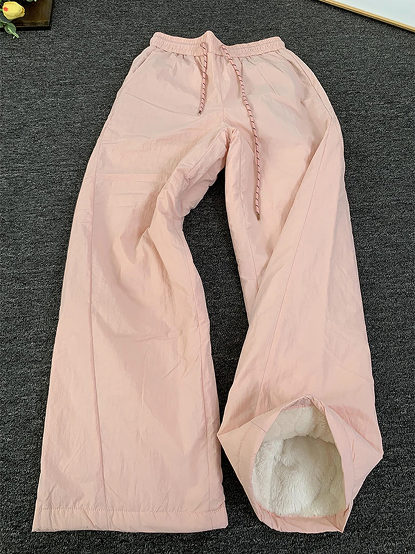 

Thiened Cotton Trousers Women's Winter Outdoor Wear Pink Fce Lined Ski Pants American Sle Cold Proof Snow Pants