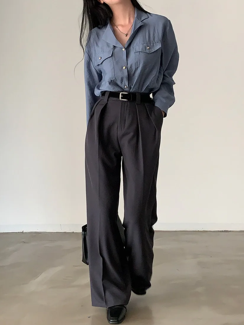 

Ele Casual Long Sve Костюм Воротник irt Женский модный уникальный топ Street Sle Весна Осень Чистый цвет