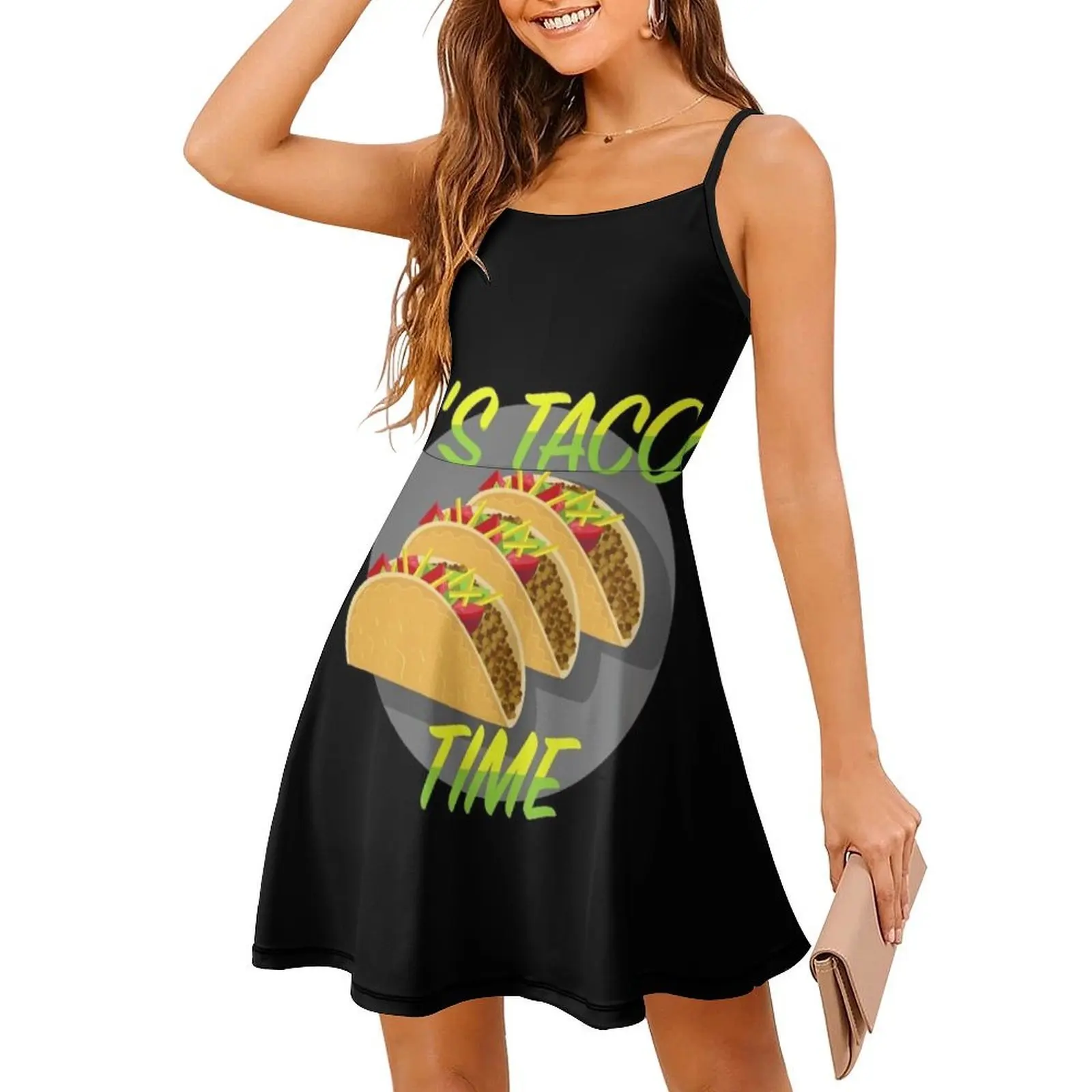 فستان حفلات نسائي من It's Taco Time ملابس نادي مطبوعة عصرية للسيدات وقت تاكو المكسيك للأطعمة المكسيكية للنساء #3