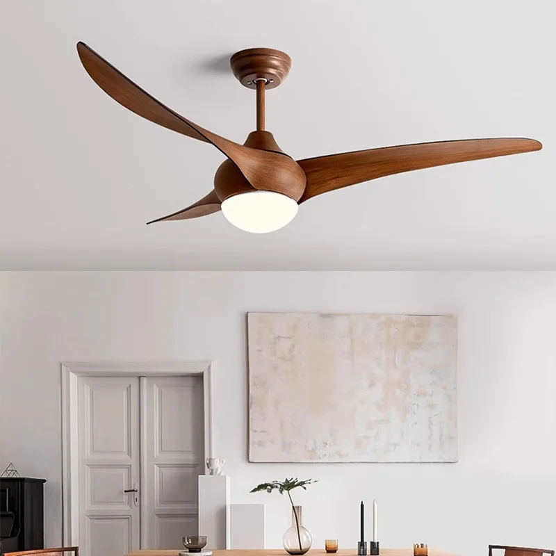 

New Design White/Brown ABS Fan Light Fancy Decorative Light Living Room Ceiling Fan With LED Light